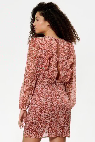 Robe droite - Ecru et bordeaux