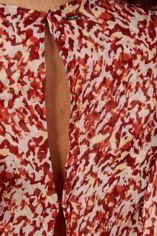 Robe droite - Ecru et bordeaux