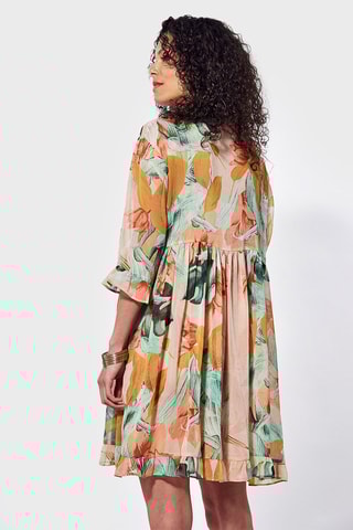 Robe chemise Jadis - Saumon et vert