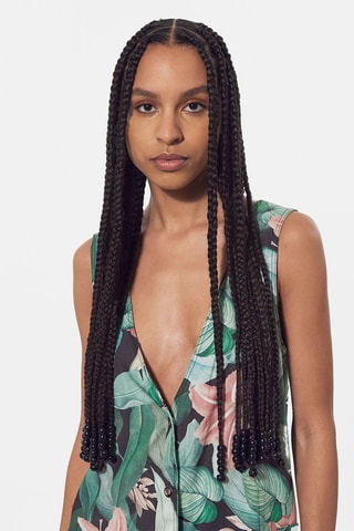 Robe droite Bena Anthracite et vert clair