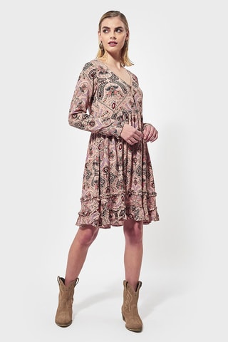 Robe patineuse Joie - Rose et vert foncé