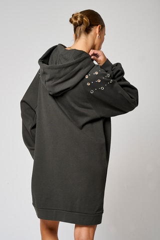 Robe sweat à capuche Meg  - Gris foncé