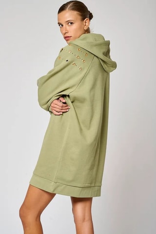 Robe sweat à capuche Meg  - Kaki