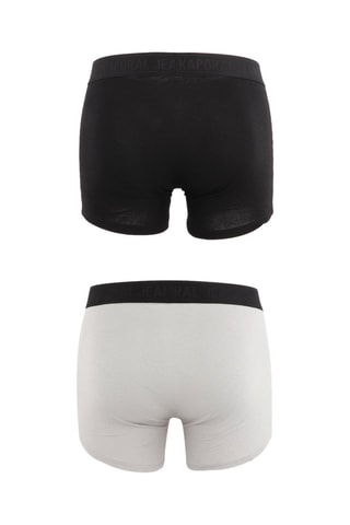 2 boxers en coton biologique Robin - Noir et gris clair