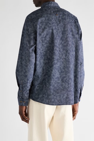 Chemise regular en coton biologique Kroft - Bleu