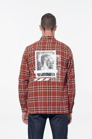 Chemise regular en coton biologique Paz - Rouge brique