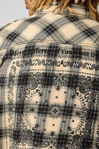 Chemise regular Berco - Beige et noir