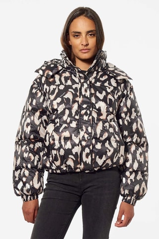 Doudoune à capuche - Noir et écru