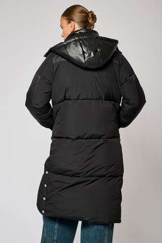 Doudoune regular à capuche - Noir