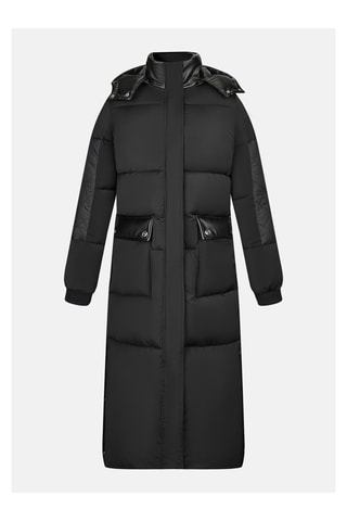 Doudoune regular à capuche - Noir