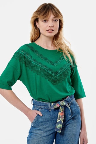 Top en lin Jerk - Vert