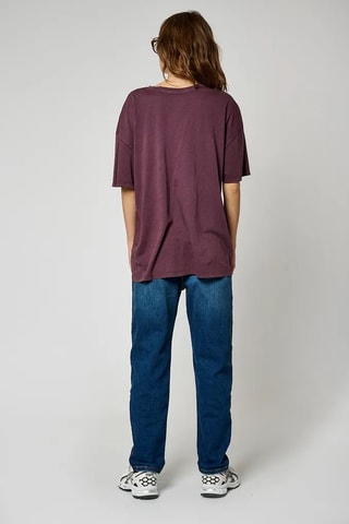 T-shirt oversize en coton biologique Sassy - Bordeaux