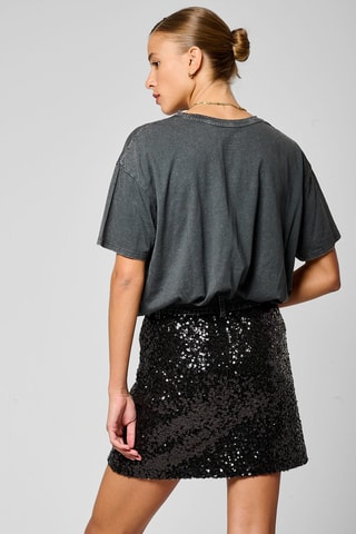 T-shirt oversize en coton biologique Skull - Gris foncé