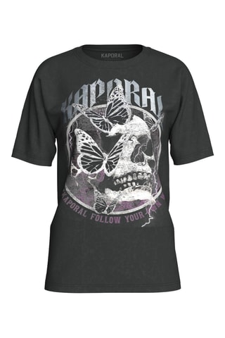 T-shirt oversize en coton biologique Skull - Gris foncé