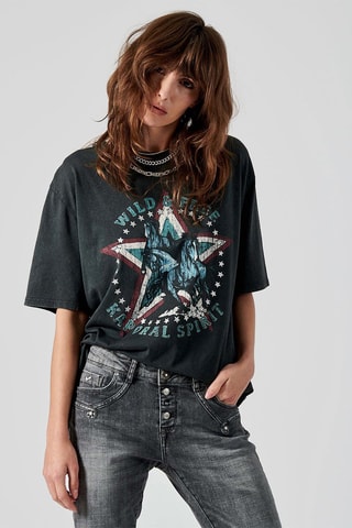 T-shirt oversize en coton biologique Flopi - Noir