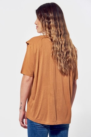 T-shirt regular en lin Dree - Camel chiné