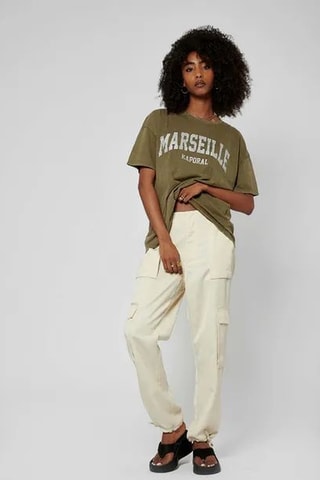 T-shirt oversize en coton biologique Sassy - Kaki