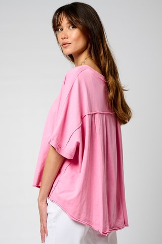 T-shirt oversize en coton biologique Vison - Rose