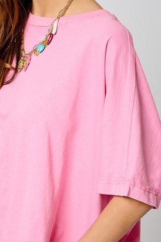 T-shirt oversize en coton biologique Vison - Rose