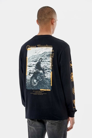 T-shirt en coton biologique Regan - Noir