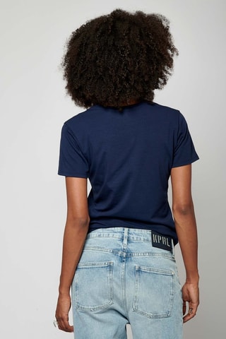 T-shirt en coton biologique Signe - Bleu marine