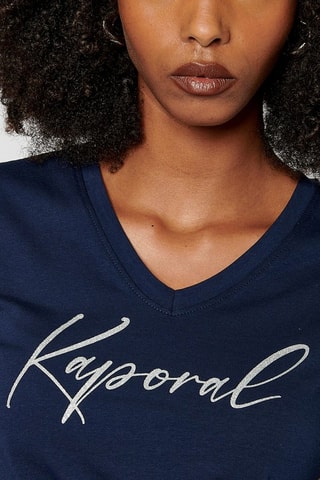 T-shirt en coton biologique Signe - Bleu marine