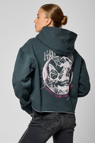 Sweat regular à capuche Sybil - Gris anthracite