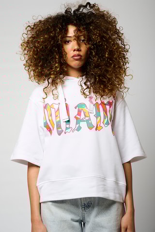 Sweat regular à capuche - Blanc