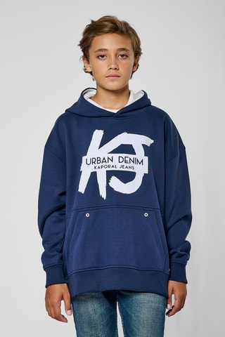 Sweat à capuche Mix  - Bleu marine