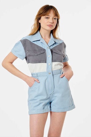 Combishort Axo - Bleu et gris