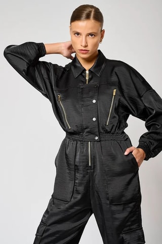 Combinaison satinée Sick - Noir