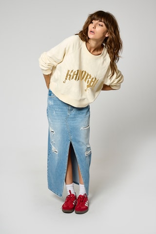 Jupe longue fendue Belle - Bleu