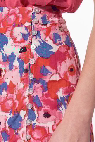 Jupe droite taille haute Bella - Rose