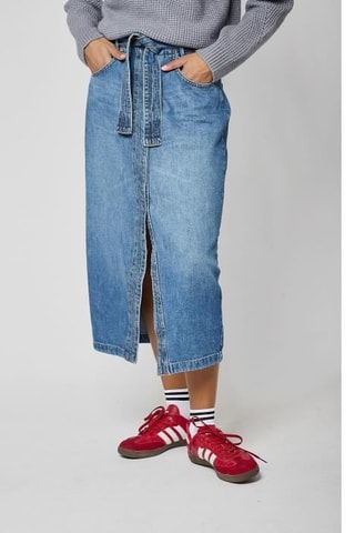 Jupe en jean midi Berti - Bleu