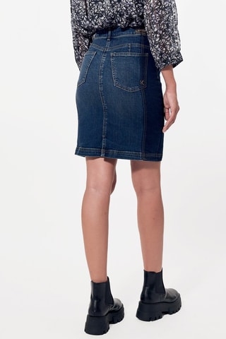 Jupe droite en jean Eve - Bleu marine