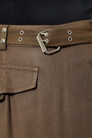 Jupe asymétrique taille haute Noop - Kaki