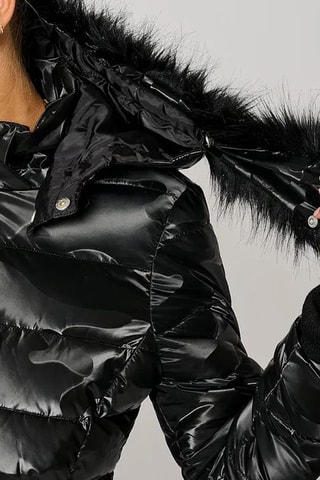 Doudoune regular à capuche - Noir