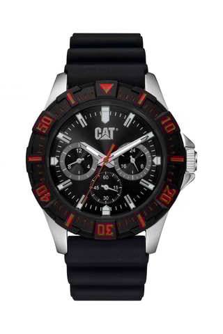 Orologio in silicone - GMT - Nero e rosso
