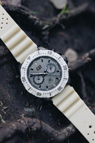 Orologio in silicone - GMT - Beige e kaki