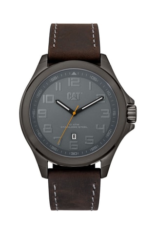 Orologio al quarzo in pelle  - Tachimetro - Grigio