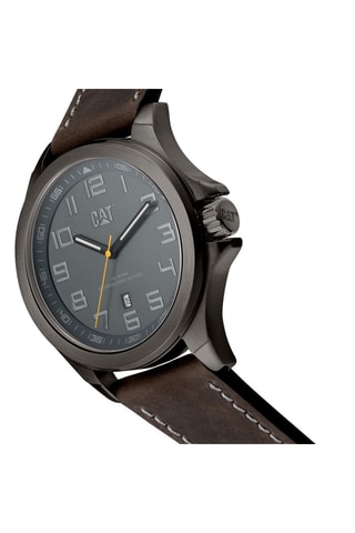 Orologio al quarzo in pelle  - Tachimetro - Grigio