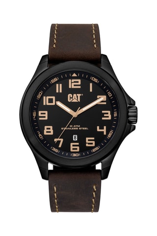 Orologio al quarzo in pelle  - Tachimetro - Nero e beige