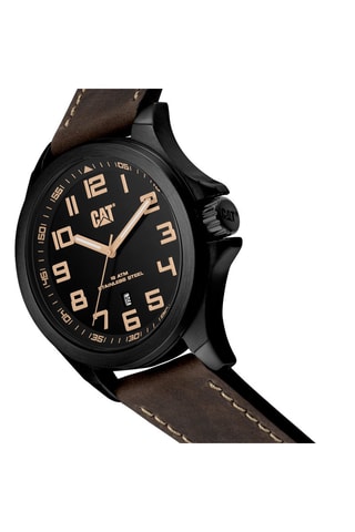 Orologio al quarzo in pelle  - Tachimetro - Nero e beige