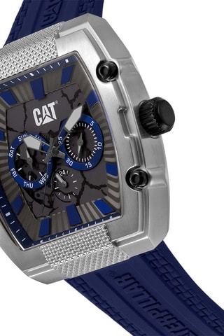 Orologio al quarzo in silicone - Navy e argentato