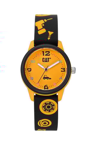 Orologio al quarzo in silicone - Nero e giallo