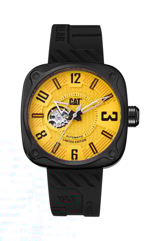 Orologio automatico in silicone - Nero e giallo