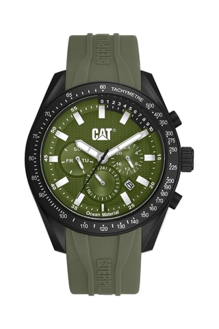 Orologio al quarzo in silicone - Tachimetro - Verde oliva