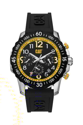 Orologio al quarzo in silicone - Cronografo - Nero e giallo