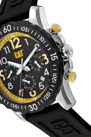 Orologio al quarzo in silicone - Cronografo - Nero e giallo