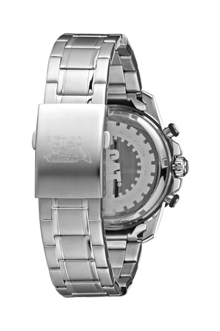 Orologio al quarzo in acciaio - Cronografo - Argentato e nero